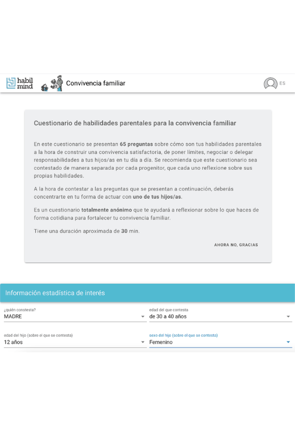 Cuestionario de habilidades parentales para la convivencia familiar