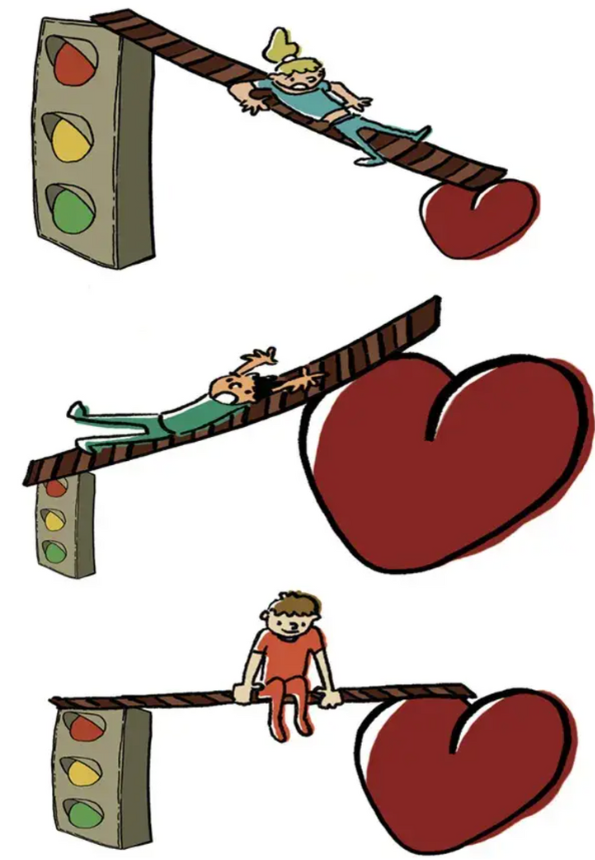 Equilibrio entre normas y afecto: semáforo de la convivencia y corazón